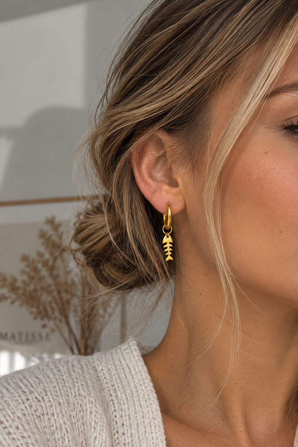 Fish Bone – Fischgräten-Charm für Mix & Match Creolen – Ansicht 2