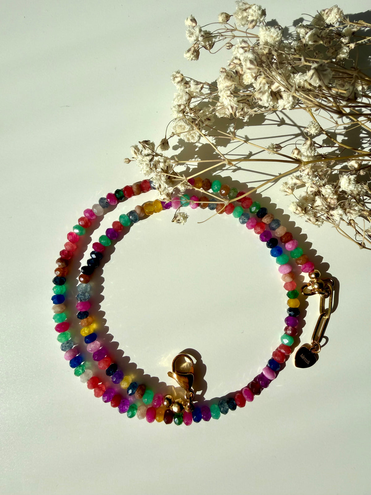 Happy Pearls No. 3 – Edelstein Halskette mit bunten facettierten Steinen – Ansicht 3