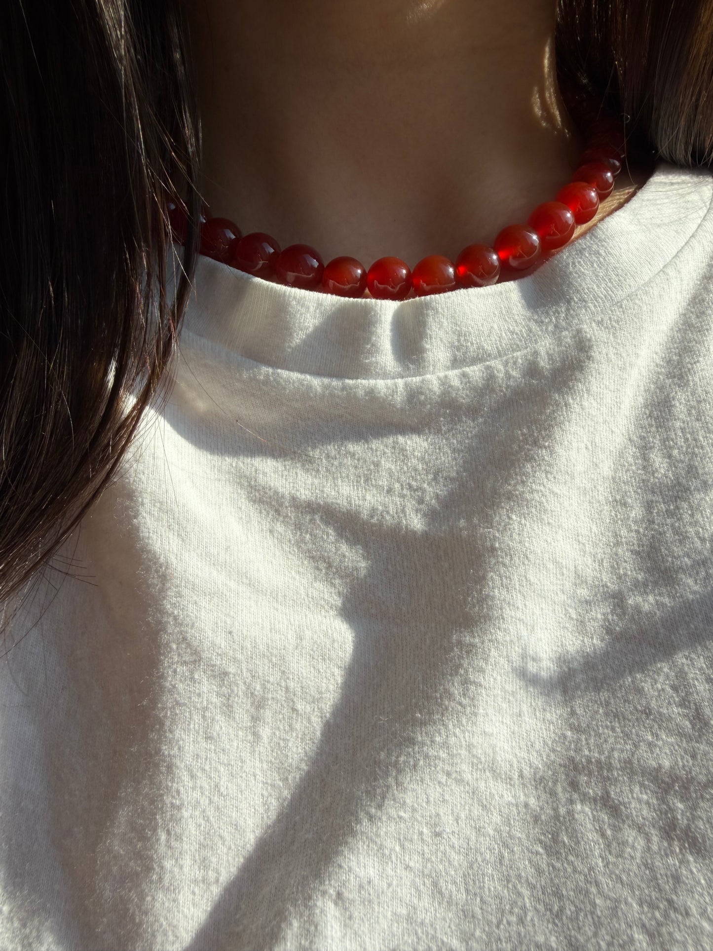 Scarlet Stone – Red Agate Necklace – Handmade