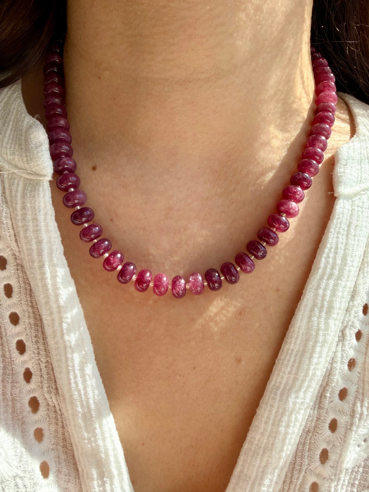 Velvet Ruby – rubinrote Edelstein Halskette – Ansicht 3