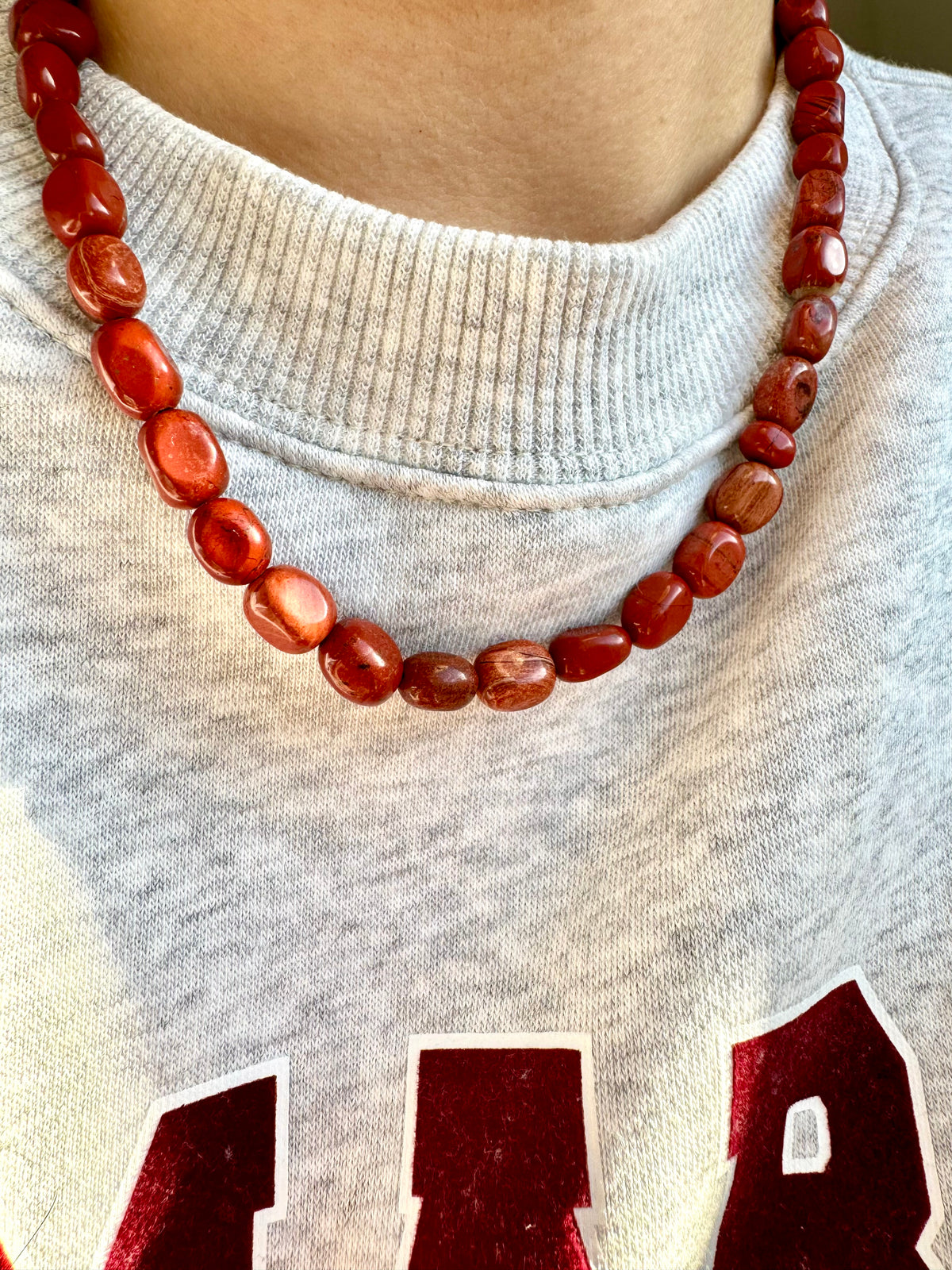 Red Jasper – Halskette aus rotem Jaspis – Ansicht 8