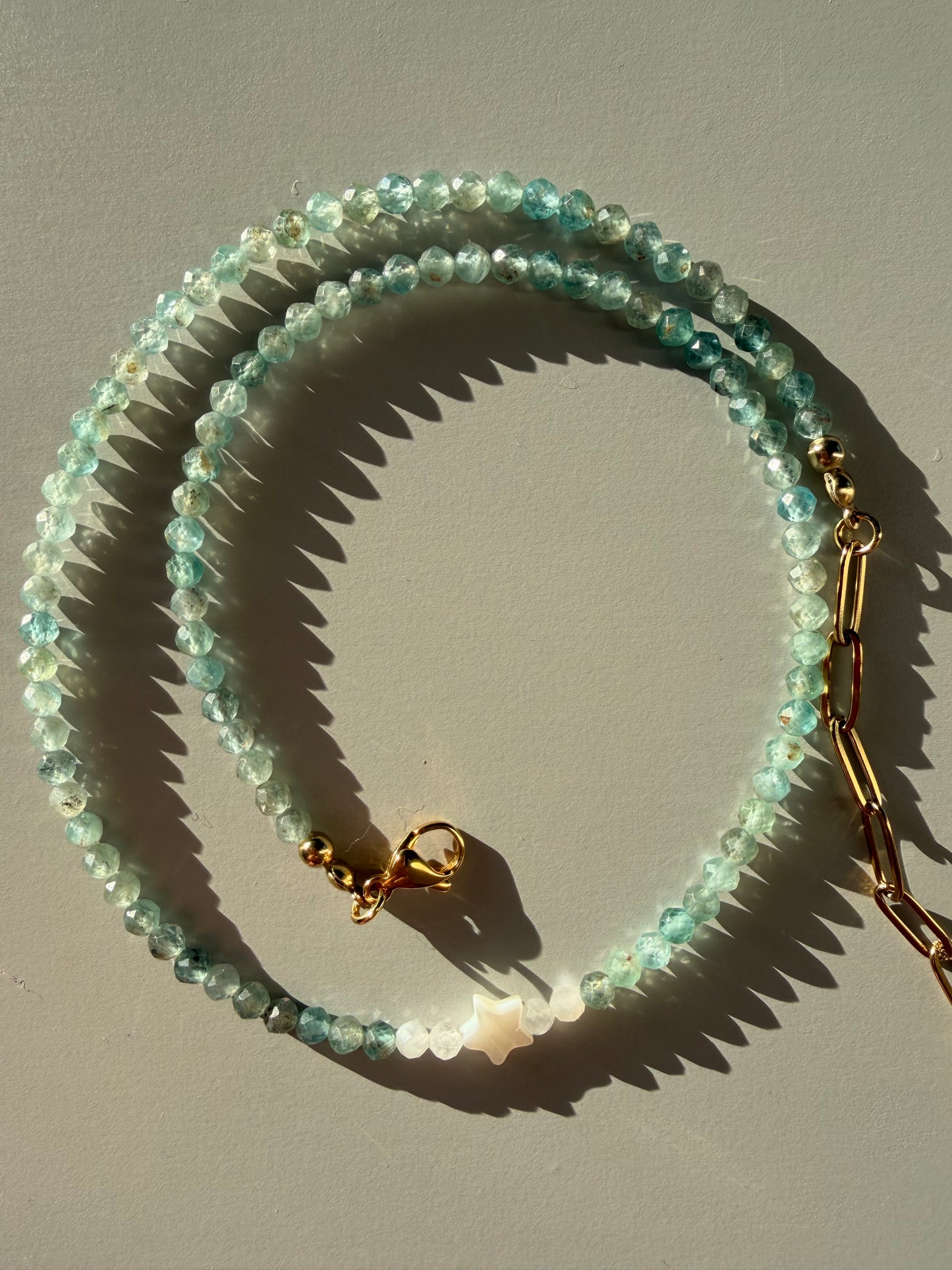 Sea Star – Necklace with aquamarine, moonstone & star – handmade