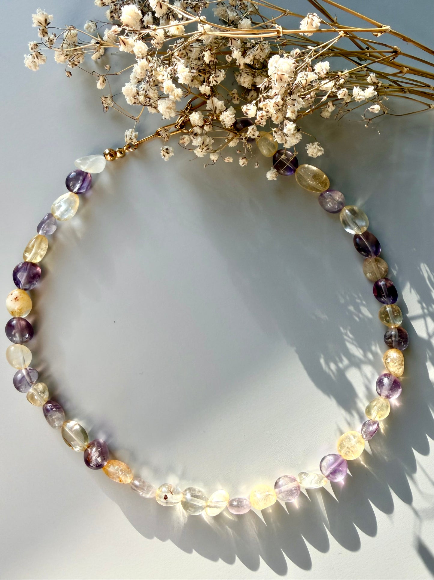 Sunlight Amethyst – Necklace with Amethyst & Citrine – Handmade