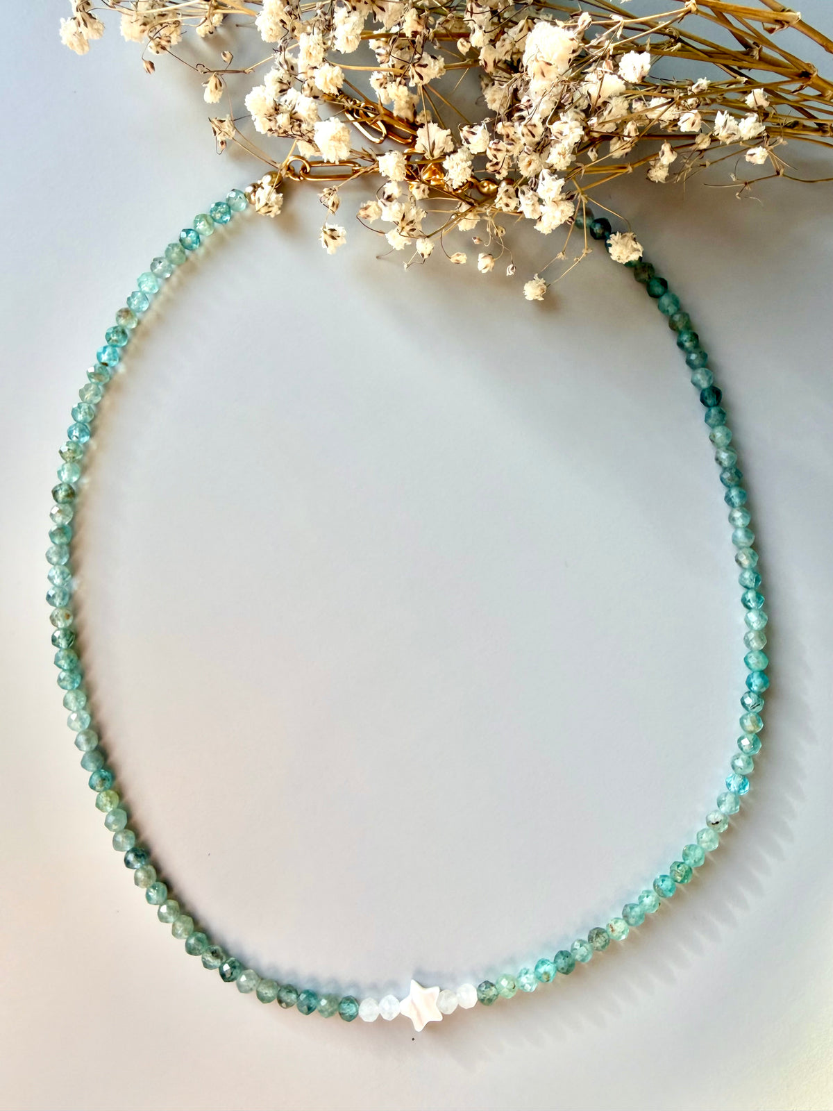 Sea Star – Halskette mit Aquamarin, Mondstein und Stern – Ansicht 4