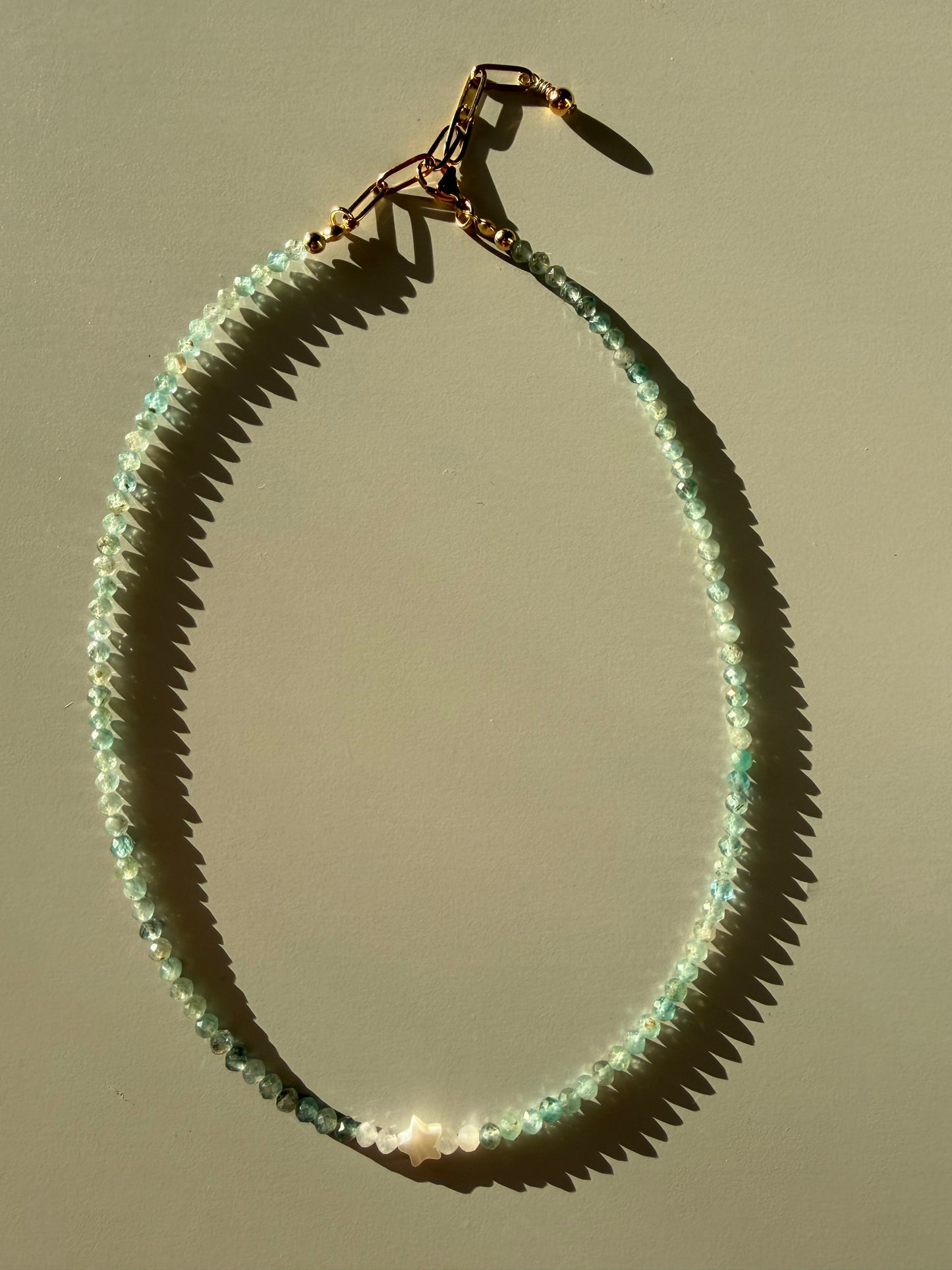 Sea Star – Necklace with aquamarine, moonstone & star – handmade