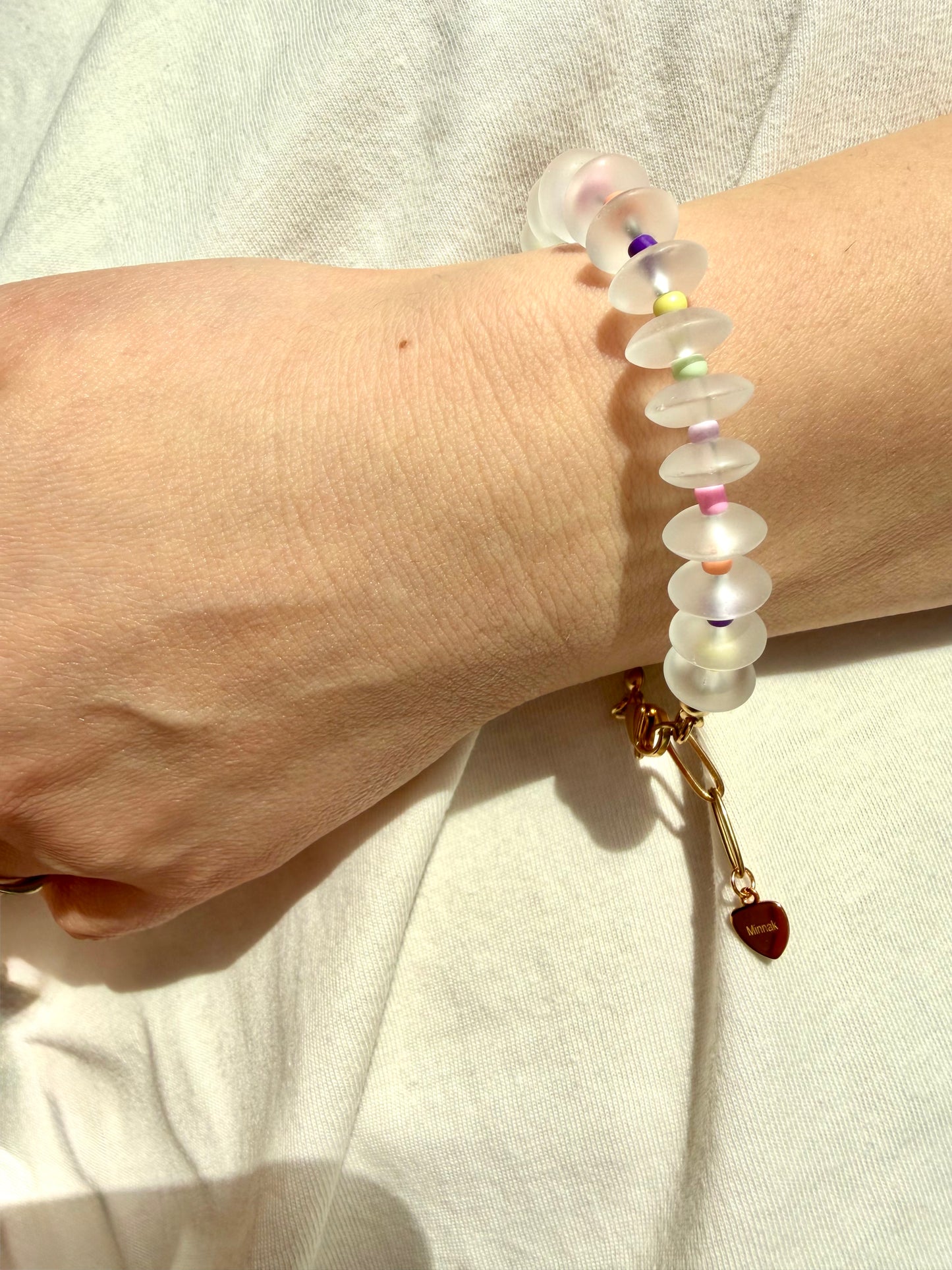 Candy Frost – Quartz Bracelet with Colorful Accents – Handmade