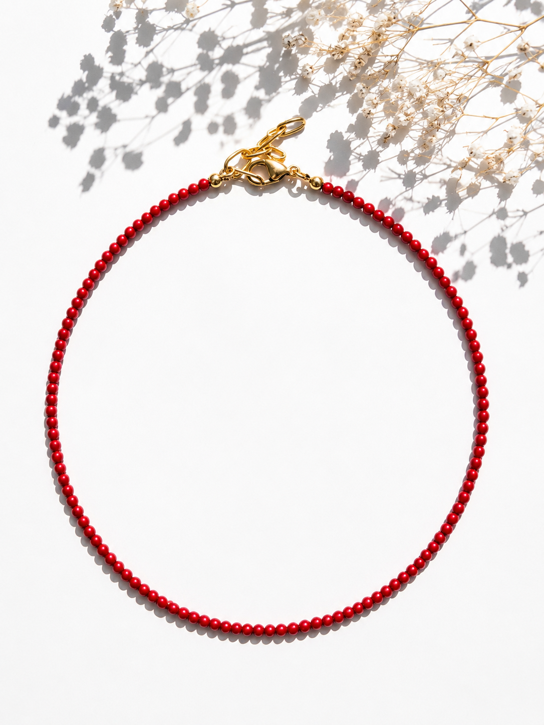 Red Muse – zarte Korallen Halskette – Ansicht 3