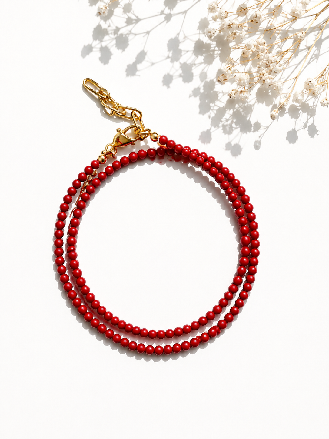 Red Muse – zarte Korallen Halskette