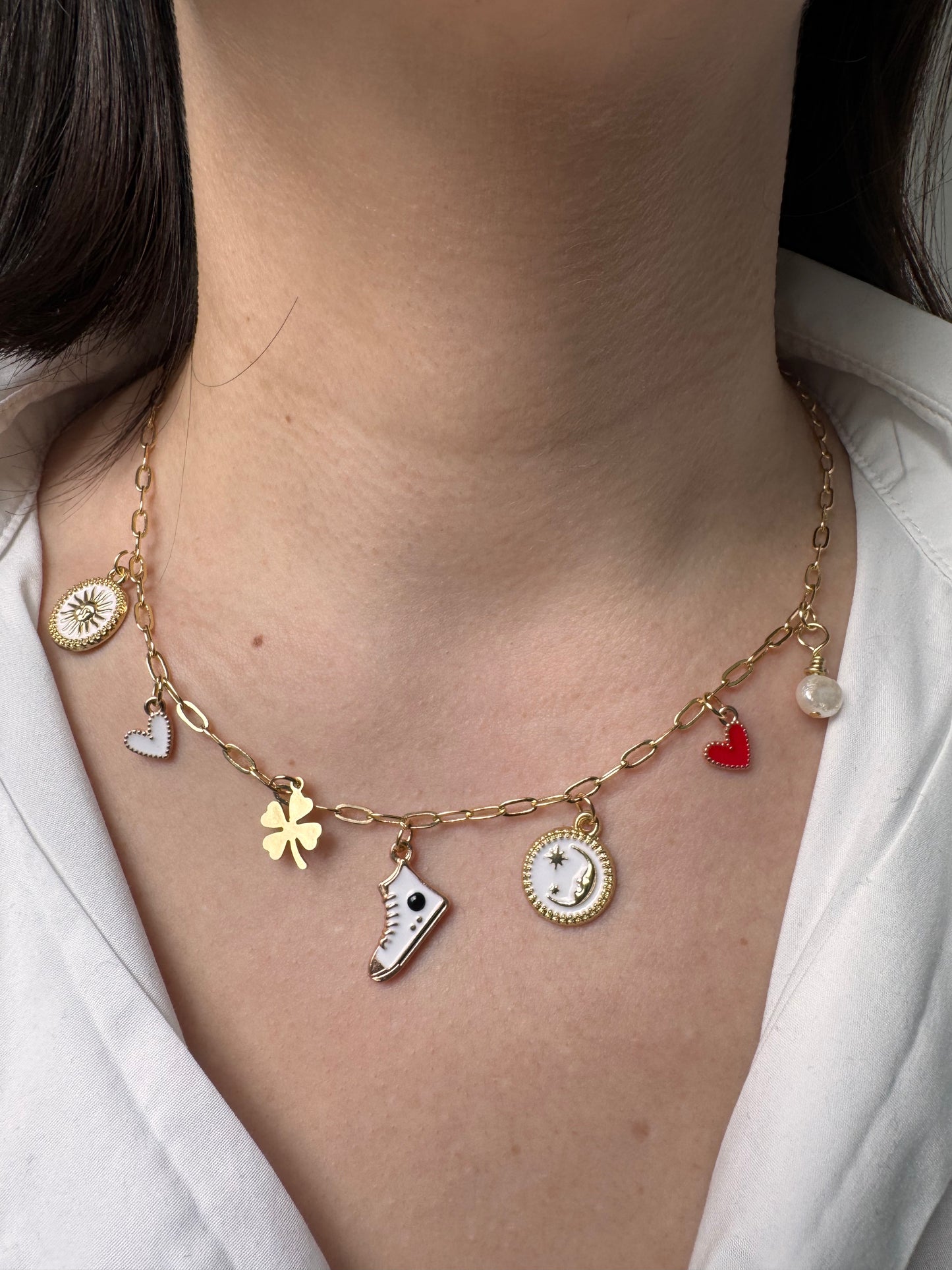 Lucky Charm Necklace – 18k vergoldete Halskette mit Symbolanhängern