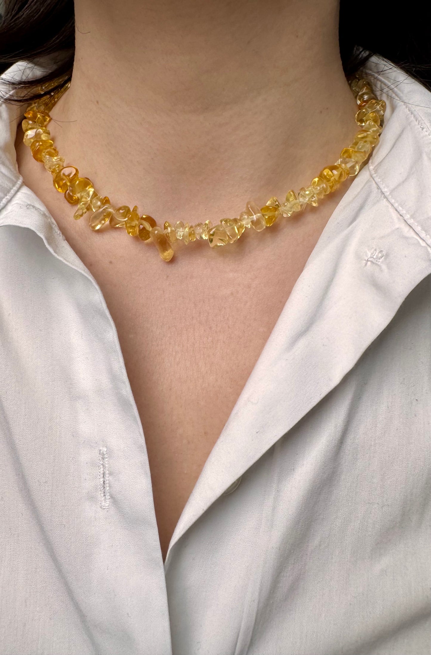 Gem Chip Necklace – 18k vergoldete Halskette mit Edelsteinchips in 4 Farben