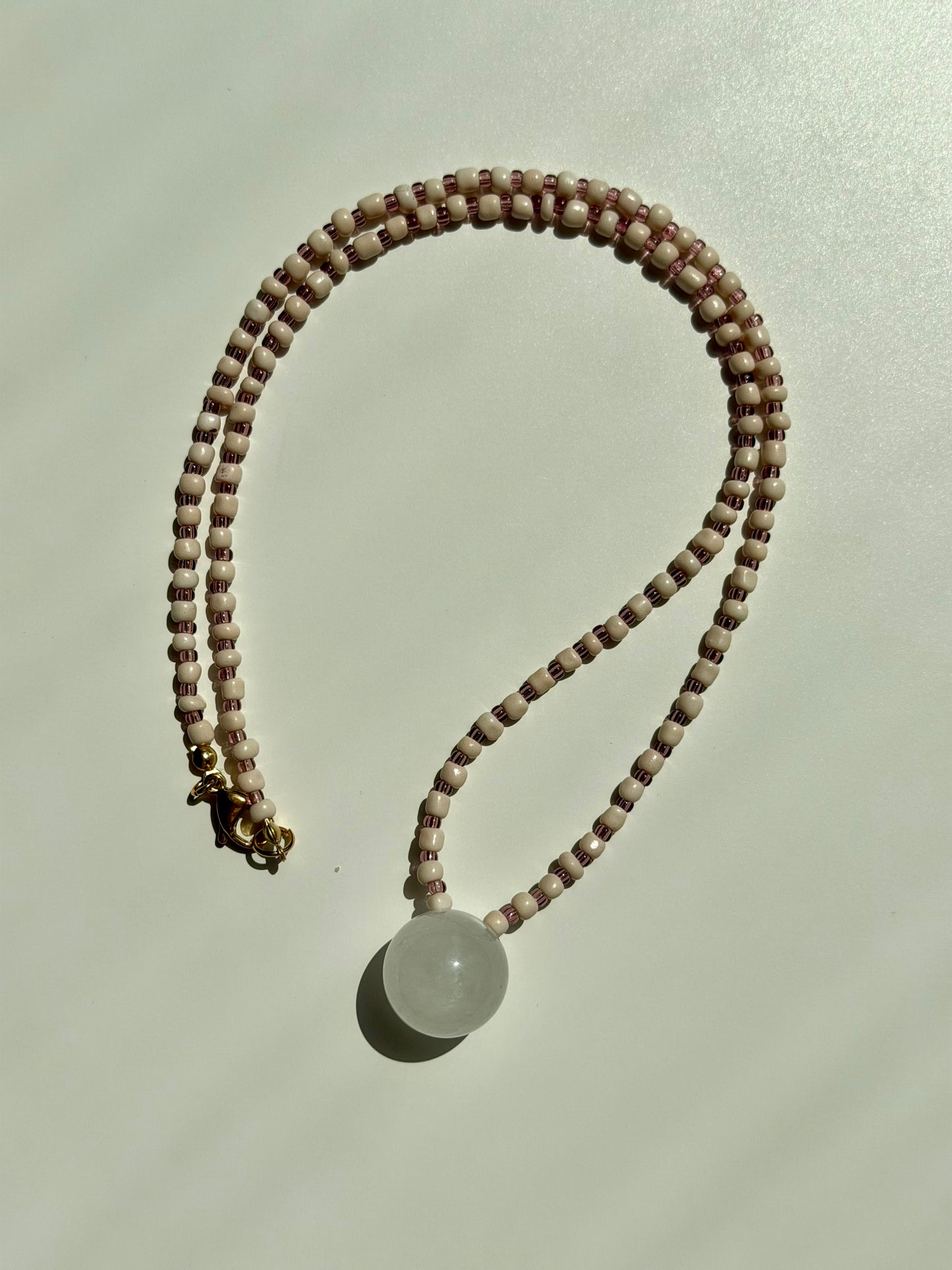 Moon Stone – Lange Halskette mit Edelstein Anhänger – handgefertigt