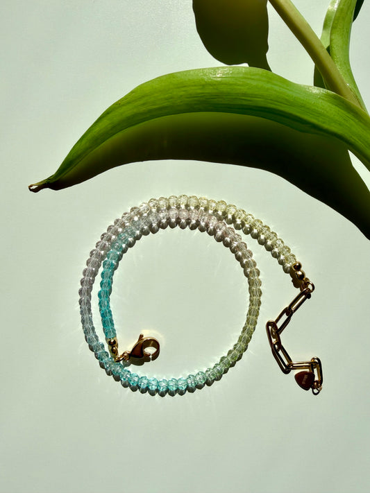 Happy Pearls No. 6 - Glasperlen Halskette in Pastelltönen handgefertigt