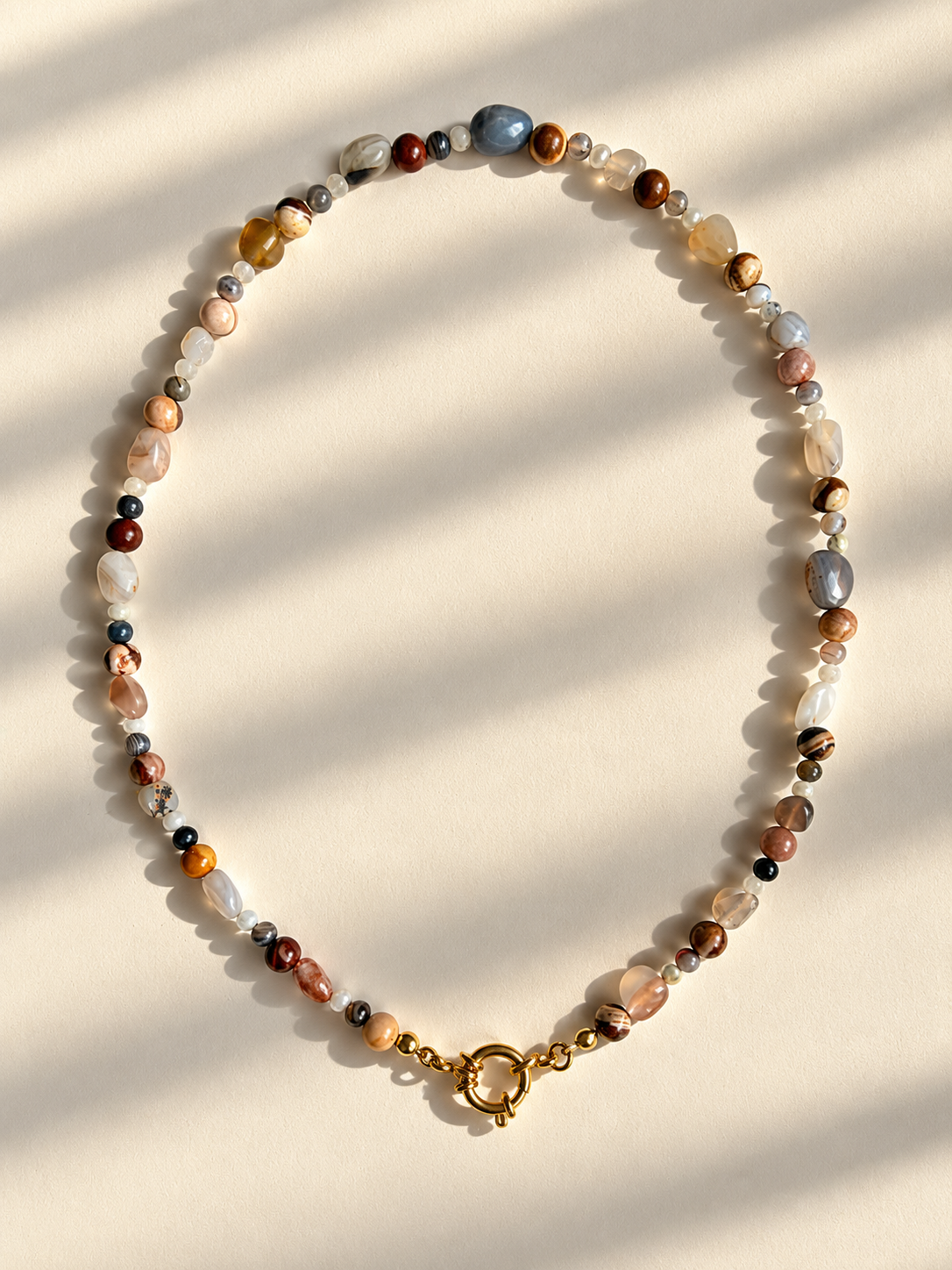 Terra Soul – Halskette mit Botswana-Achat, australischem Zebrastein und Mondstein – Ansicht 3