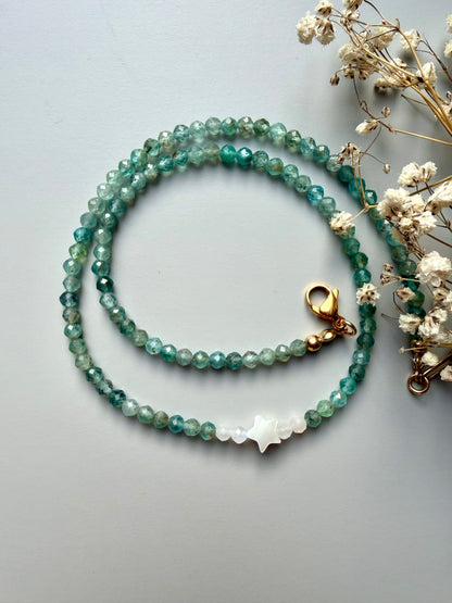Sea Star – Necklace with aquamarine, moonstone &amp; star – handmade