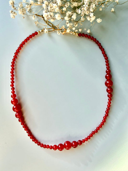 Red Agate – Halskette aus rotem Achat – handgefertigt