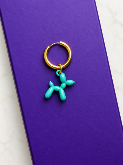 Balloon Dog Türkis – Ballonhund-Charm für Mix & Match Creolen