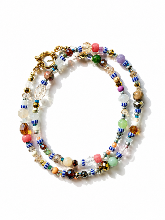 Happy Pearls No. 2 – Bunte Perlen Halskette – handgefertigt