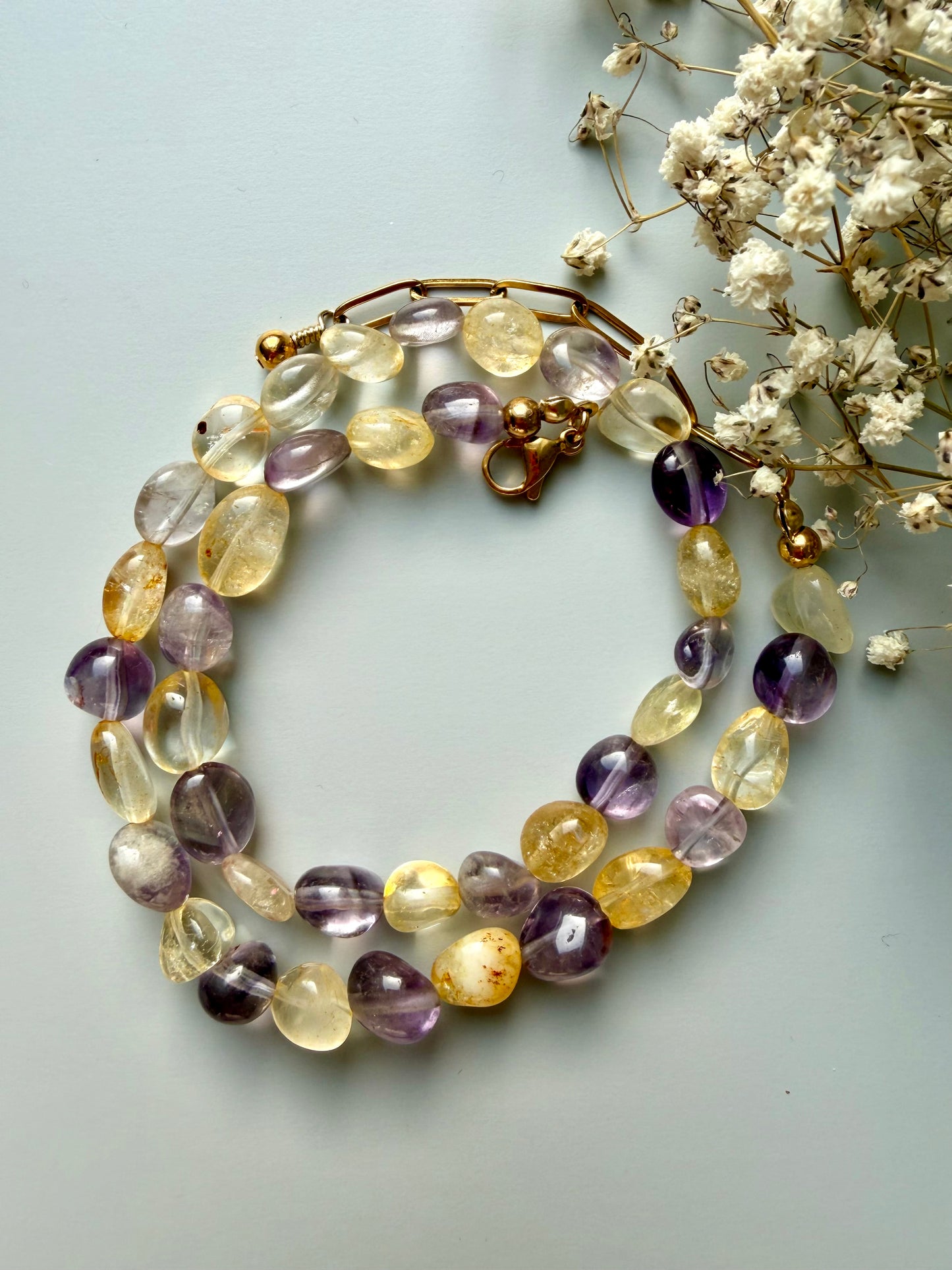 Sunlight Amethyst – Necklace with Amethyst &amp; Citrine – Handmade