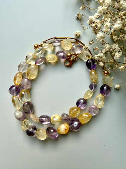 Sunlight Amethyst – Necklace with Amethyst &amp; Citrine – Handmade
