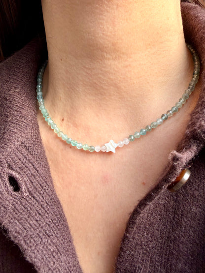 Sea Star – Necklace with aquamarine, moonstone &amp; star – handmade