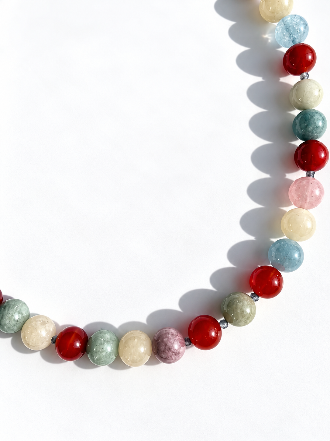 Pastel Grace – Halskette mit Achat, Morganit und Kyanit – Ansicht 3