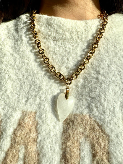 Statement-Kette mit Gliederkette & Herzanhänger