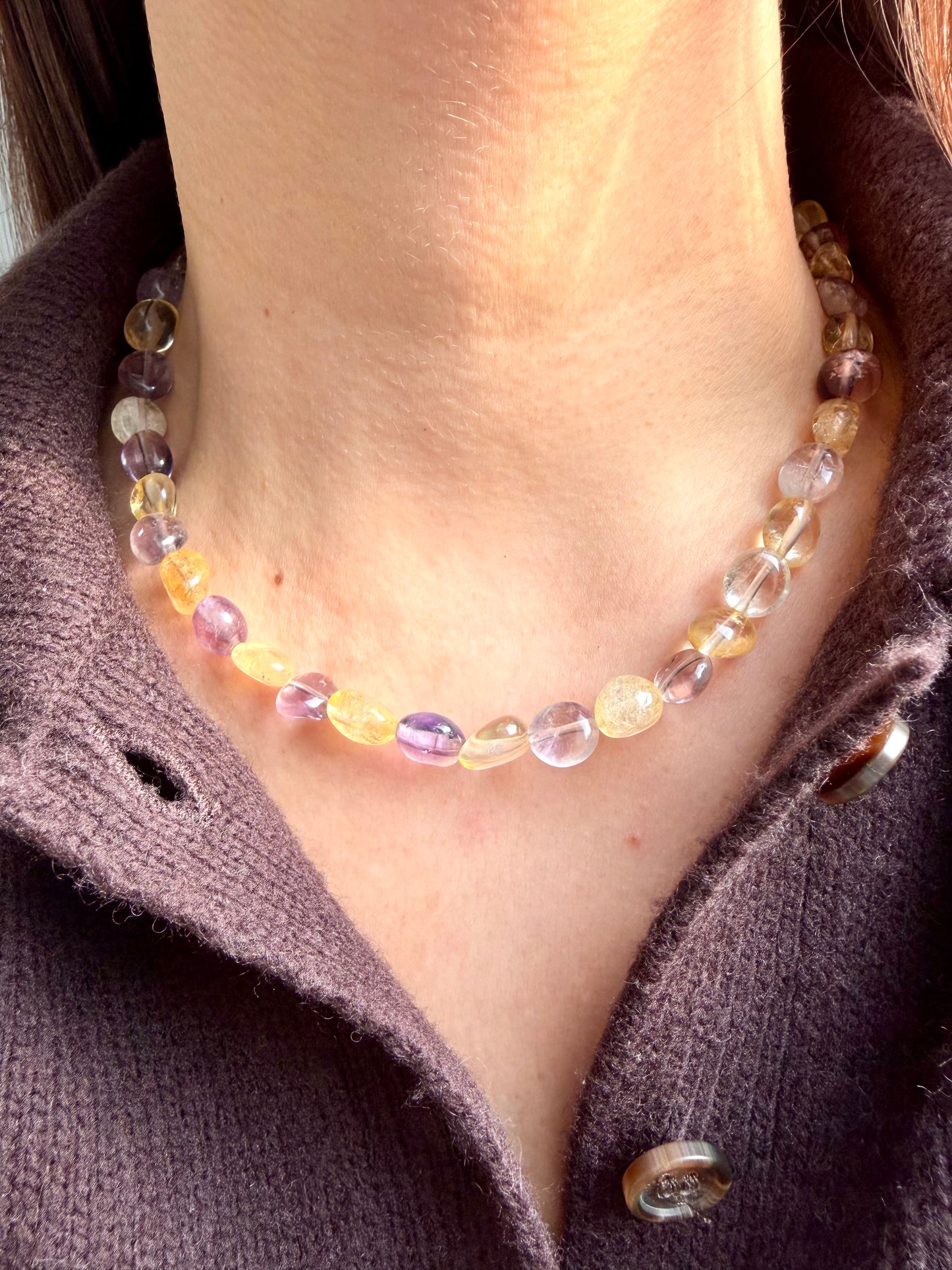 Sunlight Amethyst – Necklace with Amethyst &amp; Citrine – Handmade