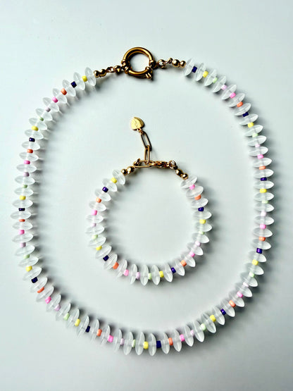 Candy Frost – Quarz Kette mit bunten Akzenten – handgefertigt