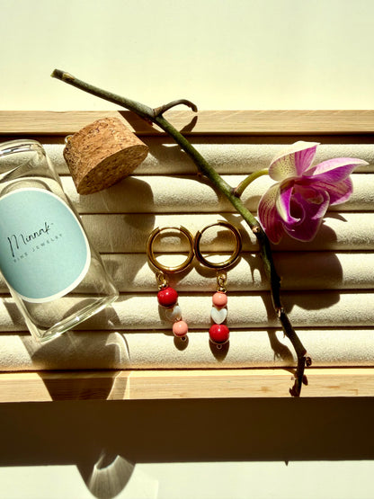 Camille – Ohrringe mit Perlenmix & Edelstahl 18k vergoldet