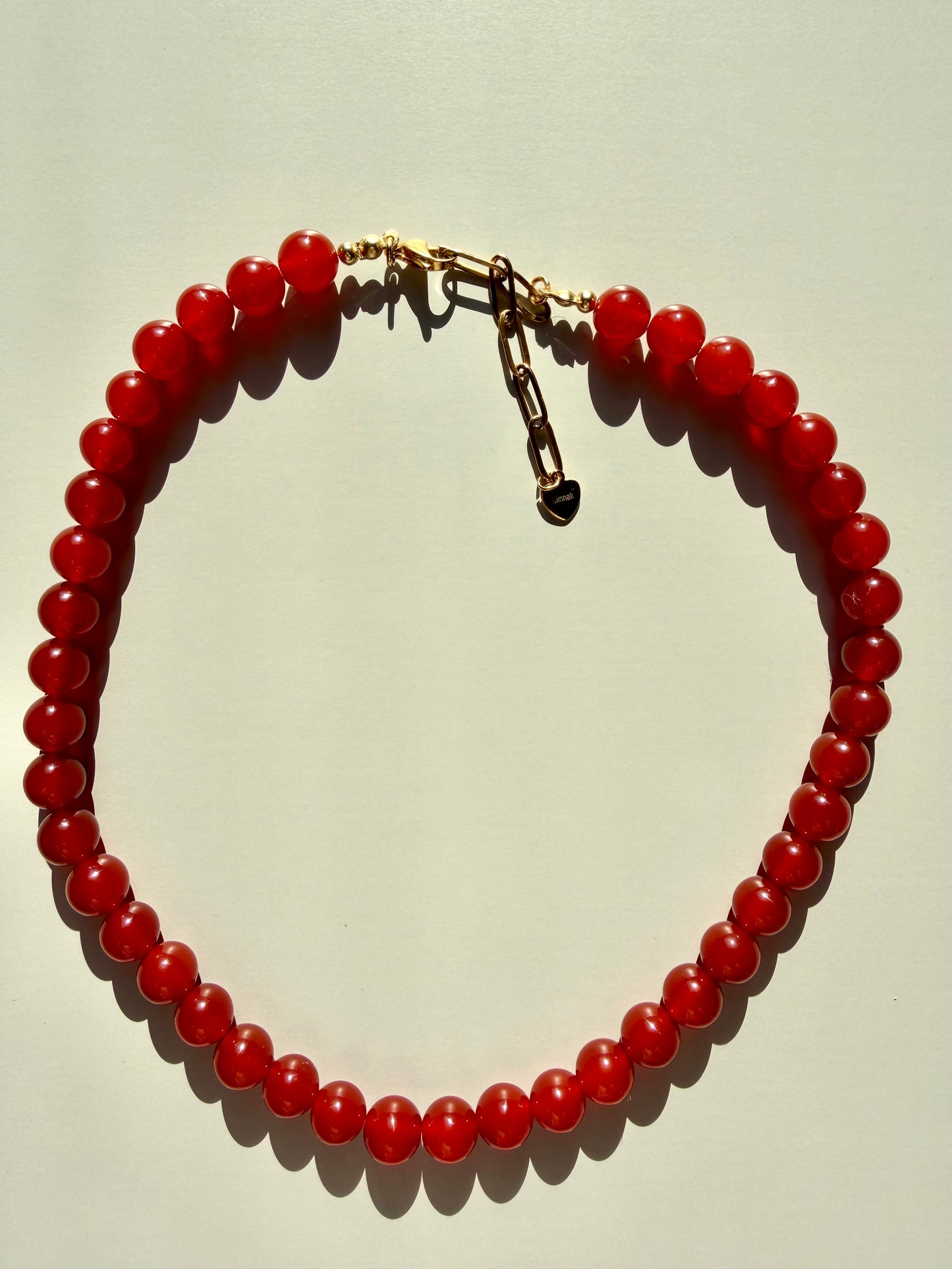 Scarlet Stone – Red Agate Necklace – Handmade