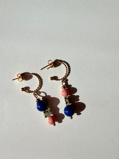 Élise – Ohrringe mit bunten Perlenmix & Edelstahl 18k vergoldet