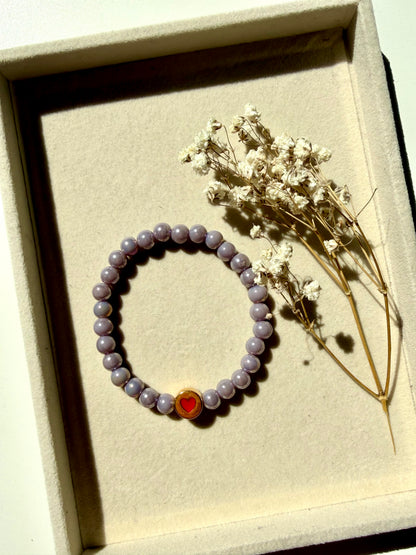 Glass Heart – Armband mit bunten Glasperlen & Herz Motiv – handgefertigt