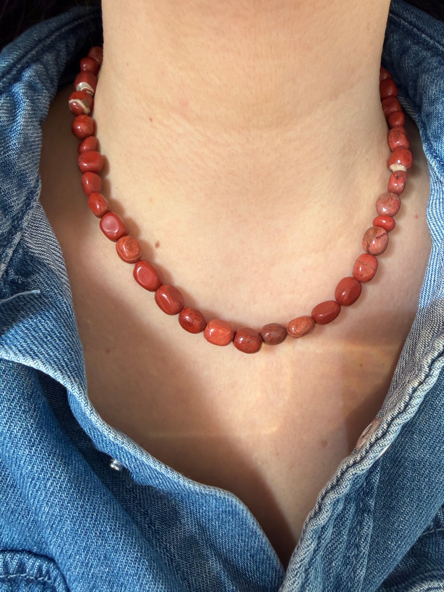 Red Jasper – Halskette aus rotem Jaspis – handgefertigt