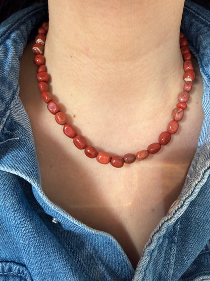 Red Jasper – Halskette aus rotem Jaspis – handgefertigt