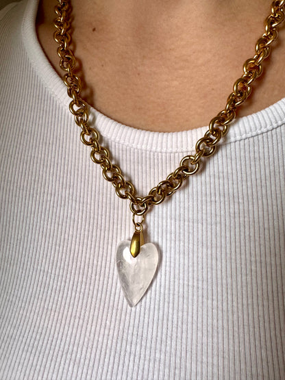 Statement-Kette mit Gliederkette & Herzanhänger
