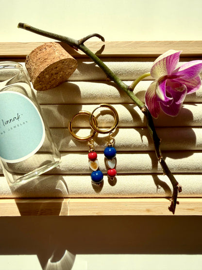 Camille – Ohrringe mit Perlenmix & Edelstahl 18k vergoldet