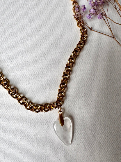 Statement-Kette mit Gliederkette & Herzanhänger