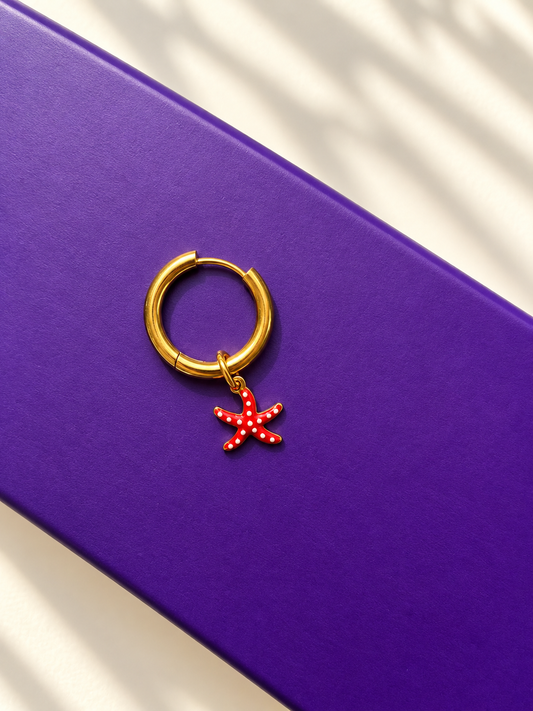 Red Star – Seestern-Charm für Mix & Match Creolen