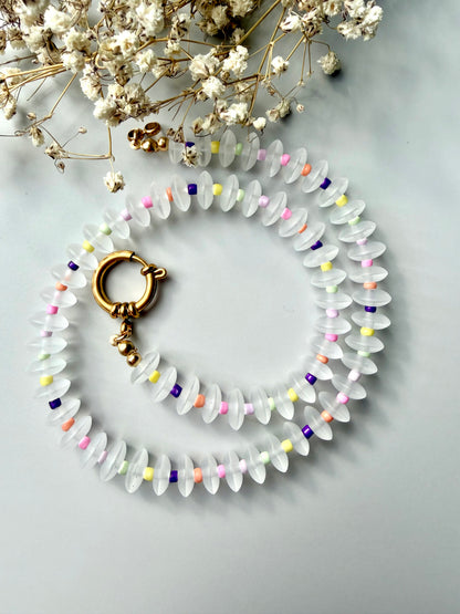 Candy Frost – Quarz Kette mit bunten Akzenten – handgefertigt