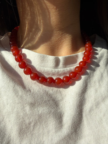 Scarlet Stone – Red Agate Necklace – Handmade