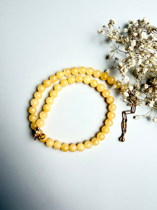 Honey Pearl – Halskette mit Honigperlen – handgefertigt
