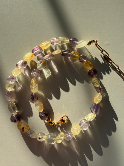 Sunlight Amethyst – Necklace with Amethyst &amp; Citrine – Handmade