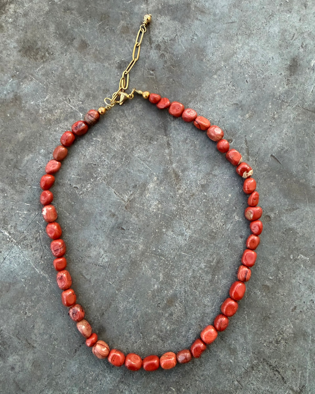 Red Jasper – Halskette aus rotem Jaspis – handgefertigt