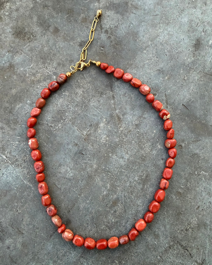 Red Jasper – Halskette aus rotem Jaspis – handgefertigt