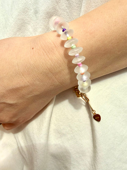 Candy Frost – Quartz Bracelet with Colorful Accents – Handmade