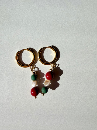 Camille – Ohrringe mit Perlenmix & Edelstahl 18k vergoldet