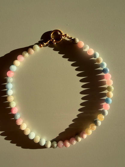 Bubble – Necklace made of morganite gemstones with 18k gold-plated clasp – handmade