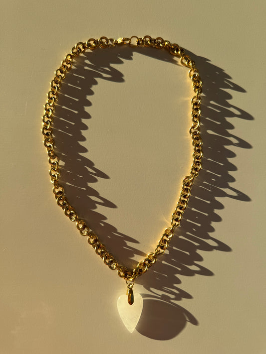 Heart Drop – Halskette mit Herzanhänger – 18k vergoldet – handgefertigt