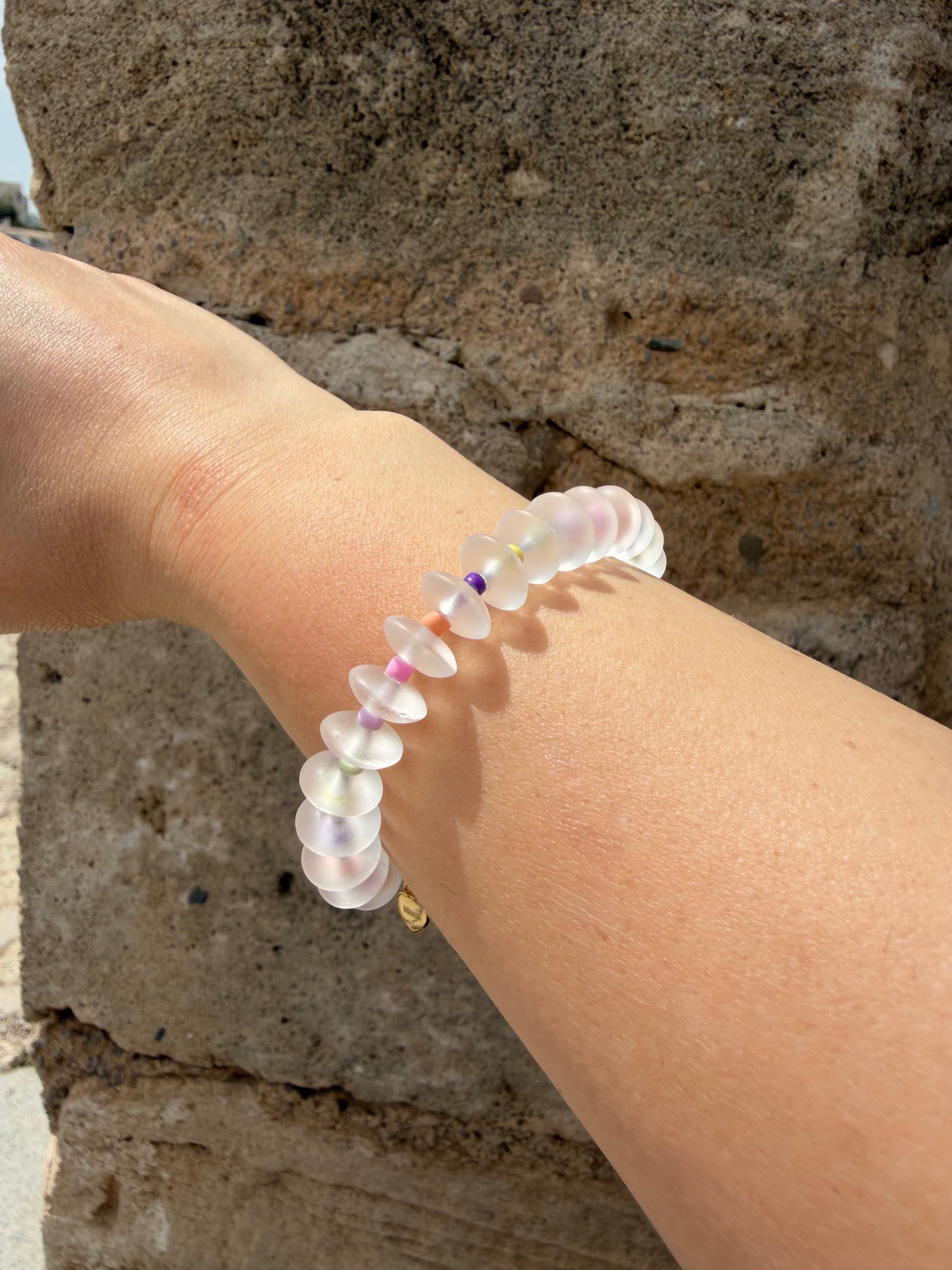 Candy Frost – Quartz Bracelet with Colorful Accents – Handmade