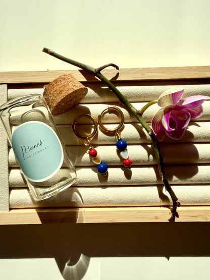 Camille – Ohrringe mit Perlenmix & Edelstahl 18k vergoldet